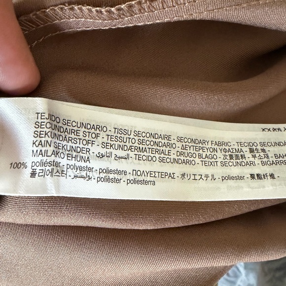 Zara Elegant Brown Satin Skirt with Black Lace Trim size M - Picture 13 of 13